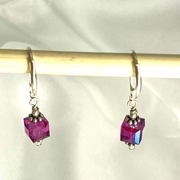 AOL Sterling Silver & Crystal Dangles - Picture 4 of 7
